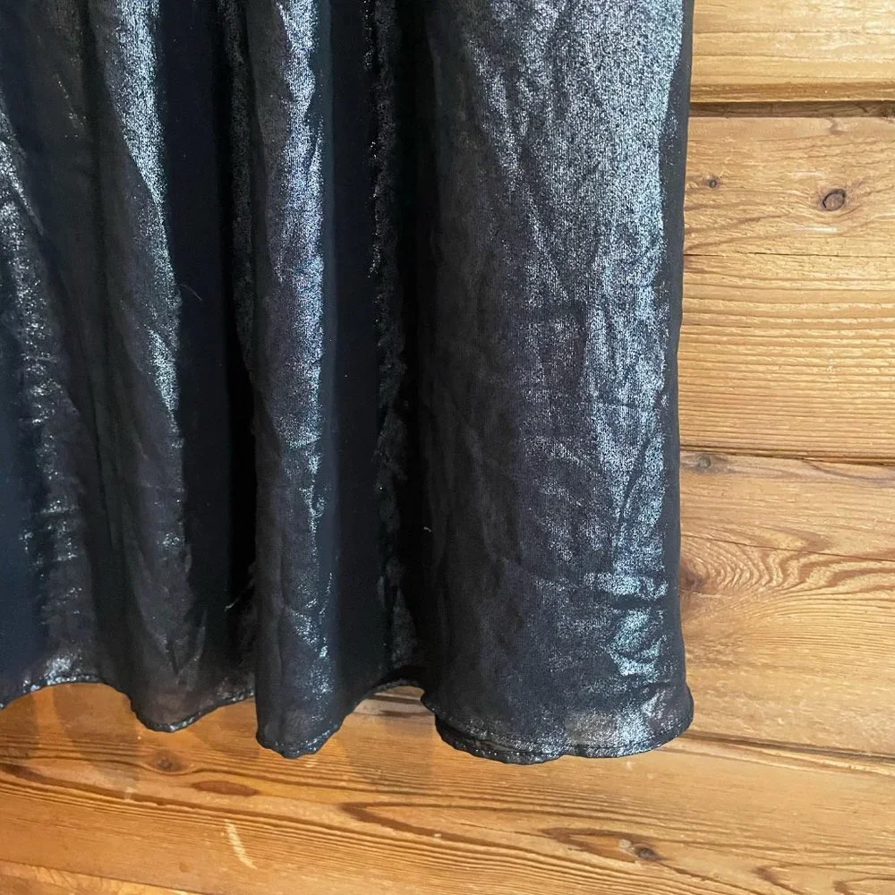 ZARA pleated midi silver metallic skirt S